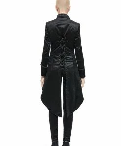 Pentagramme Gothique Gothic Tailcoat Women's Velvet Black