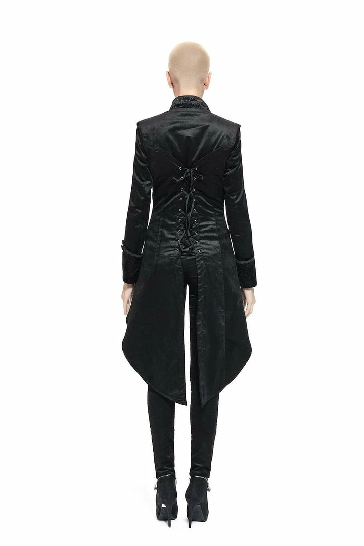 Pentagramme Gothique Gothic Tailcoat Women's Velvet Black 4 Pentagramme Gothique Gothic Tailcoat Women's Velvet Black