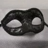 KBW Global Corp Venetian Petite Mask Black With Glitter Design Masquerade Masks