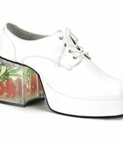 Pleaser White Platform Shoe With Floating Fish In Heel Men's Shoes