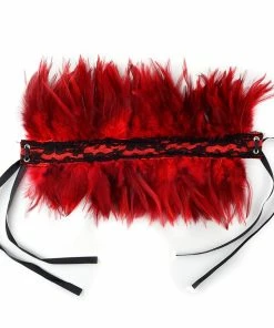 Zucker Boas & Feathers Black Feather Choker In Black Or Red