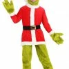 Elope The Grinch Santa Open Face Costume Adult 2 Elope The Grinch Santa Open Face Costume Adult