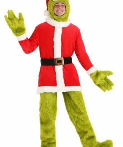 Elope The Grinch Santa Open Face Costume Adult