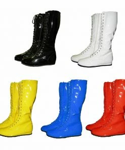 Costume Agent Boots Wrestling Stretch Patent Men's Shoes