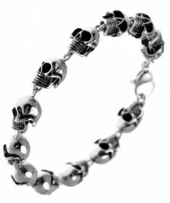 AABStyle Bracelets & Rings Bracelet Stainless Steel String Of Skulls