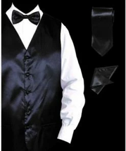 Daniel Ellissa Men's Formalwear Accessories Vest W/Tie, Bow Tie And Pocket Square