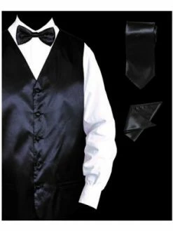 Daniel Ellissa Men's Formalwear Accessories Vest W/Tie, Bow Tie And Pocket Square
